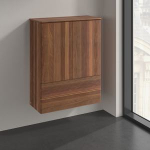 Villeroy und Boch Antao Highboard K47100HM 2 Türen, 814 x 1039 x 356 mm, Front mit Struktur, Warm Walnut / Warm Walnut
