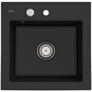 Villeroy und Boch Subway 50 S Einbauspüle 331502J0 mit Ablaufgarnitur, Excenterbetätigung, 525 x 510 mm, chromite CeramicPlus