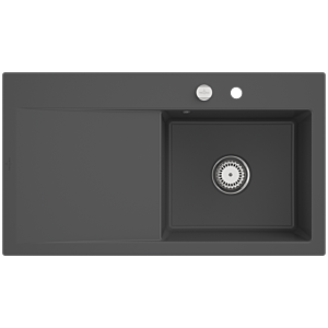 Villeroy and Boch Subway Style 50 built-in sink 335102i4 bowl right, 900 x 510 mm, pop-up waste, graphite