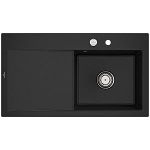 Villeroy und Boch Subway Style 50 Einbauspüle 335102J0 rechts, mit Ablaufgarnitur, Excenterbetätigung, 900 x 510 mm, chromite CeramicPlus