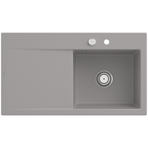 Villeroy and Boch Subway Style 50 built-in sink 335102KD right, with waste set, pop-up waste, 900 x 510 mm, fossil CeramicPlus