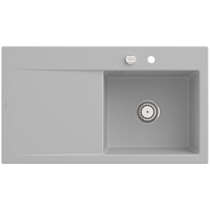 Villeroy and Boch Subway Style 50 335102SM basin right, 900 x 510 mm, pop-up waste, Steam