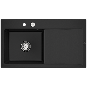 Évier encastrable Villeroy et Boch Subway Style 50 335202J0 à gauche, avec garniture de vidage , 900 x 510 mm, vidage automatique, chromite CeramicPlus