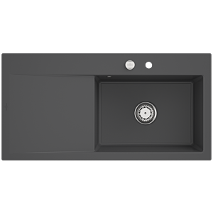 Villeroy and Boch Subway Style 60 sink 336102i4 right, with waste set, pop-up waste, 1000 x 510 mm, graphite CeramicPlus