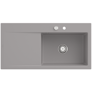 Évier Villeroy et Boch Subway Style 60 336102KD cuve à droite, garniture de vidange avec vidage automatique, 1000 x 510 mm, Fossil