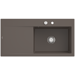 Villeroy und Boch Subway Style 60 Subway Spüle 336102TR Becken rechts, Ablaufgarnitur mit Excenterbetätigung, 1000 x 510 mm, Timber