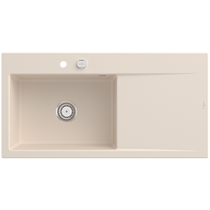Villeroy and Boch Subway Style 60 built-in sink 336202FU basin left, drain fitting with eccentric operation, 1000 x 510 mm, Ivory