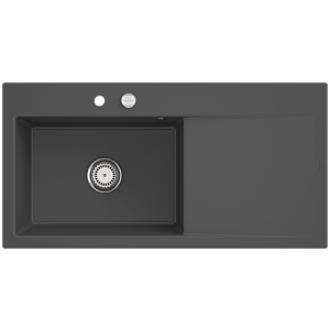 Villeroy and Boch Subway Style 60 built-in sink 336202i4 basin left, drain fitting with eccentric operation, 1000 x 510 mm, Graphite