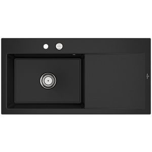 Évier à encastrer Villeroy et Boch Subway Style 60 336202J0 cuve à gauche, garniture de vidange avec commande excentrique, 1000 x 510 mm, chromite