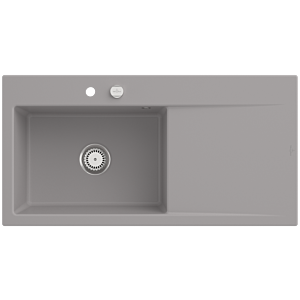 Évier à encastrer Villeroy et Boch Subway Style 60 336202KD vasque à gauche, garniture de vidange avec commande excentrique, 1000 x 510 mm, Fossil