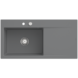Évier à encastrer Villeroy et Boch Subway Style 60 336202SL vasque à gauche, garniture de vidange avec commande excentrique, 1000 x 510 mm, Stone
