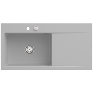 Villeroy and Boch Subway Style 60 built-in sink 336202SM basin left, drain fitting with eccentric operation, 1000 x 510 mm, Steam