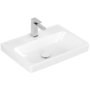 Villeroy und Boch Architectura Waschtisch 4A876LT2 60x44,5cm, geschliffen, 1 Hahnloch, ohne Überlauf, weiß AntiBac C-plus