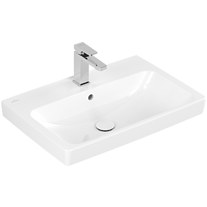 Villeroy und Boch Architectura Waschtisch 4A87KGT2 65x44,5cm, geschliffen, 1 Hahnloch, mit Überlauf, weiß AntiBac C-plus