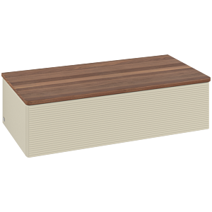 Villeroy und Boch Antao Waschtisch-Unterschrank L40102HJ 100x26,8x50cm, Waschbeckenplattenfarbe warm walnut, silk grey matt lacquer