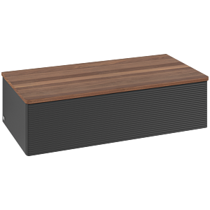 Villeroy und Boch Antao Waschtisch-Unterschrank L40102PD 100x26,8x50cm, Waschbeckenplattenfarbe warm walnut, black matt lacquer