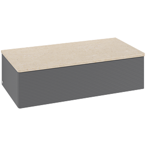 Villeroy and Boch Antao vanity unit L40103GK 100x26.8x50cm, washbasin top color botticino, anthracite matt lacquer