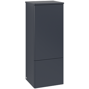 Villeroy und Boch Antao Mittelschrank L44000HG mit Beleuchtung, 1 Tür, 414 x 1039 x 356 mm, Front ohne Struktur, Midnight Blue Matt Lacquer / Midnight Blue Matt Lacquer