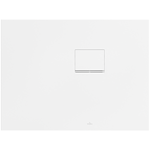 Receveur de douche Villeroy &amp; Boch Squaro Infinity UDQ1075SQI2RVRW 100 x 75 x 4 cm, Blanc Pierre, installation en angle contre le mur