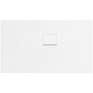 Receveur de douche Villeroy &amp; Boch Squaro Infinity UDQ1375SQI2RVRW 130 x 75 x 4 cm, Blanc Pierre, installation en angle contre le mur