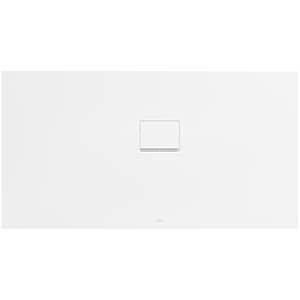 Receveur de douche Villeroy &amp; Boch Squaro Infinity UDQ1580SQI2RVRW 150 x 80 x 4 cm, Blanc Pierre, installation en angle contre le mur