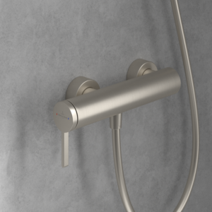 Villeroy und Boch Dawn Einhebel-Duscharmatur TVS10630115064 mit Rückflussschutz, Wandmontage, brushed nickel black