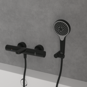 Villeroy & Boch Verve Showers Handbrause TVS109001000K5 d= 110mm, 3-strahlig, mit Rückflussschutz, Wandmontage, matt black