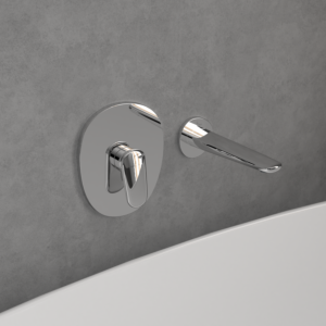 Villeroy und Boch Antao Fertigmontageset TVS11100400061 Einhebel-Armatur, Wandmontage, chrom