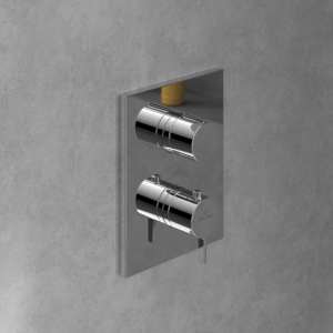 Ensemble de finition Villeroy et Boch Conum TVS12700100061 thermostat encastré avec réglage du volume unidirectionnel, montage mural, chromé