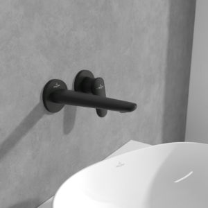 Villeroy et Boch Antao mitigeur lavabo 2 trous1 TVW111002000K5 sortie fixe, sans garniture de vidange , noir mat