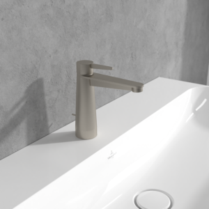 Villeroy and Boch Conum single lever basin mixer TVW12700300064 with pop-up waste set, brushed nickel black