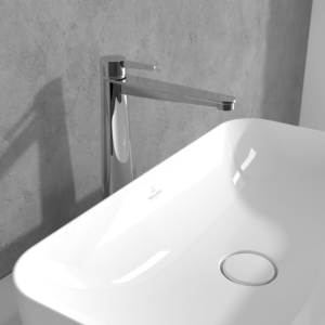 Villeroy et Boch Conum levier unique mitigeur lavabo TVW12700500061 augmenté, avec push open garniture de vidange , chromé