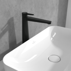 Villeroy et Boch Conum monocommande mitigeur lavabo TVW127005000K5 relevé, avec push-open garniture de vidange , noir mat