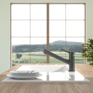 Robinet de cuisine Villeroy et Boch Como Shower 92520005 12,6 l/min, extractible, acier inoxydable anthracite