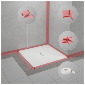 Système d&#39;étanchéité Villeroy et Boch U94091100 pour tous les modèles de receveurs de douche, à installer