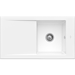 Villeroy &amp; Boch Timeline built-in sink 330702KG with drain fitting and eccentric operation, Snow White