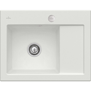 Villeroy and Boch Subway 45 Compact built-in sink 331202SM left, with waste set, pop-up waste, 650 x 510 mm, steam CeramicPlus