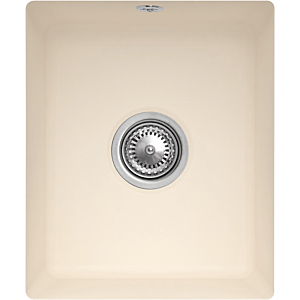 Villeroy and Boch undermount sink 332402FU with drain fitting and eccentric operation, Ivory