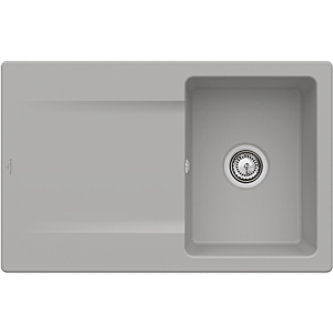 Villeroy and Boch flush-mounted sink 33342FKD with drain fitting and eccentric actuation, Fossil