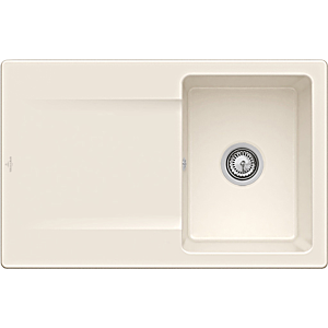Villeroy and Boch flush-mounted sink 33342FKR with drain fitting and eccentric actuation, Crema