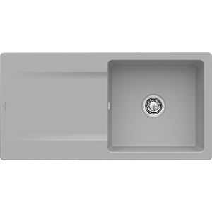 Villeroy and Boch Siluet flush-mounted sink 33362FKD with waste set and eccentric operation, Fossil