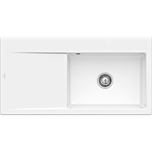 Villeroy und Boch Subway Style 60 Spüle 336100KG Spülbecken rechts, 510 mm, snow white CeramicPlus