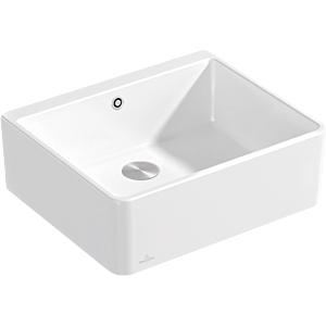 Villeroy and Boch single bowl sink 636002R1 waste fitting with eccentric operation, white