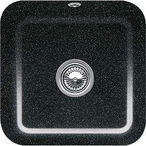 Villeroy and Boch undermount sink 670302J0 with drain fitting, eccentric actuation, fastening kit, chromite