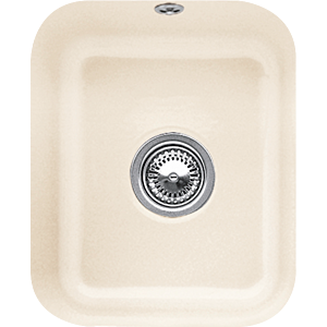 Villeroy and Boch undermount sink 670402FU with drain fitting, eccentric actuation, fastening kit, ivory