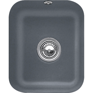 Villeroy und Boch Unterbauspüle 670401i4 mit Ablaufgarnitur, Handbetätigung, Befestigungssatz, Graphit