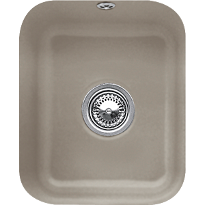 Villeroy and Boch undermount sink 670402TR with drain fitting, eccentric actuation, fastening kit, Timber