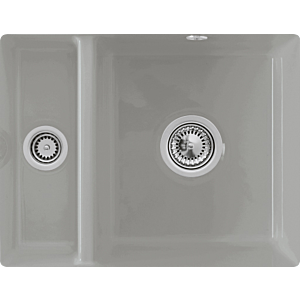 Villeroy and Boch undermount sink 675802KD with drain fitting and eccentric operation, Fossil