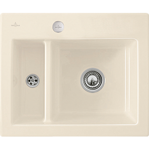 Villeroy and Boch Subway flush-mounted sink 67802FKR with drain fitting and eccentric actuation, Crema