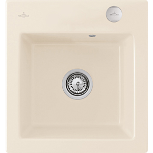 Villeroy and Boch Subway flush-mounted sink 67812FKR with drain fitting and eccentric actuation, Crema